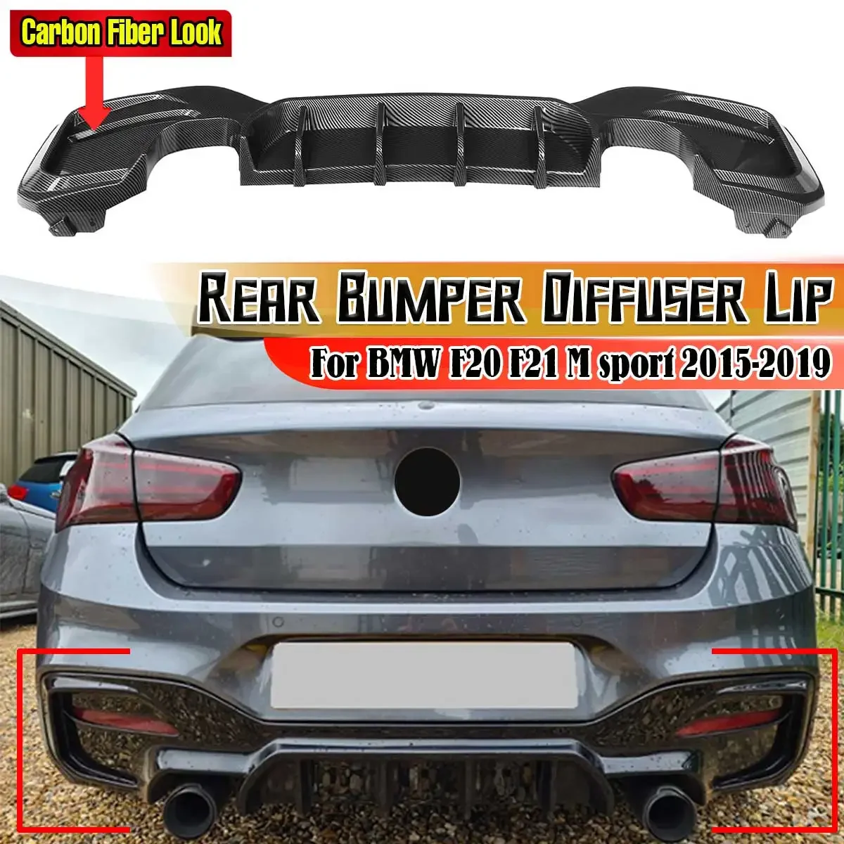 

New Car Rear Bumper Lip Diffuser Spoiler Rear Splitters Guard Rear Chassis Deflector For BMW F20 F21 M sport 2015-2019 Body Kit