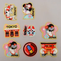 Japanese Cultural and Creative Embroidery Iron On Patches Humanistic Landscape Singer Emblem DIY Clothing and Hat Decoration