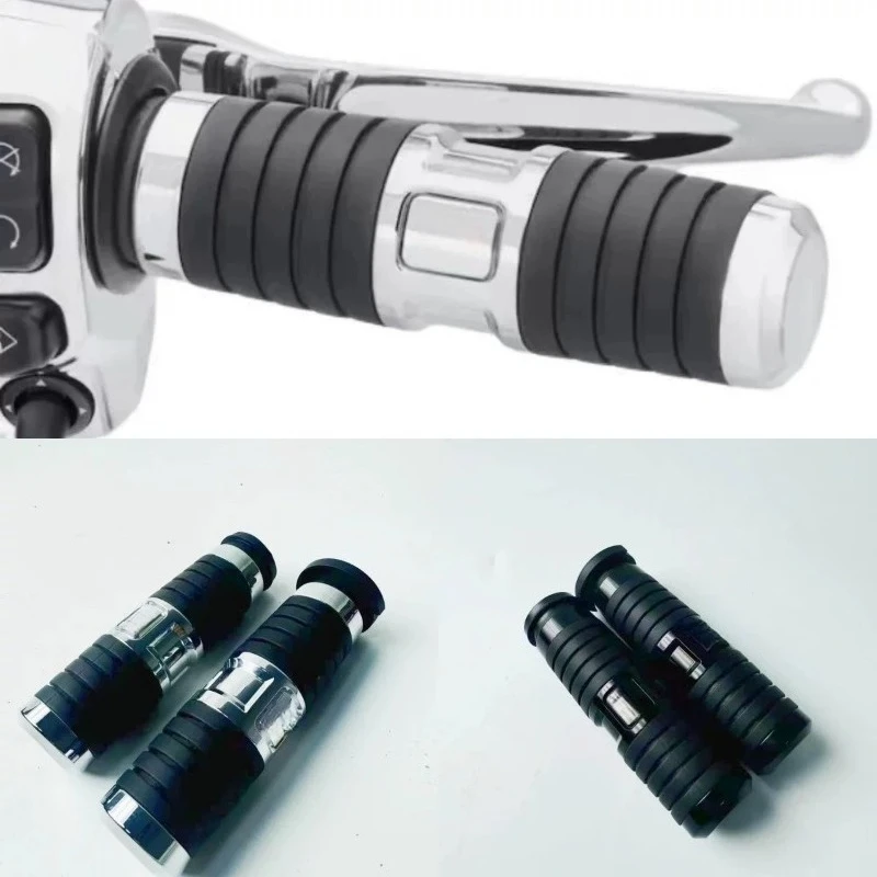 25mm Motorcycle Electronic Handlebar - Soft Rubber Throttle Grip for Cruiser Bikes