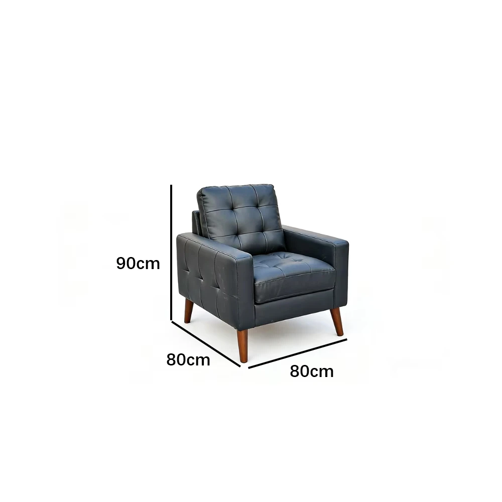 #Leather Upholstered Single Chair Light Luxury Retro Style, Suitable for LivingRoom, Balcony and Meeting Room As a Leisure Chair