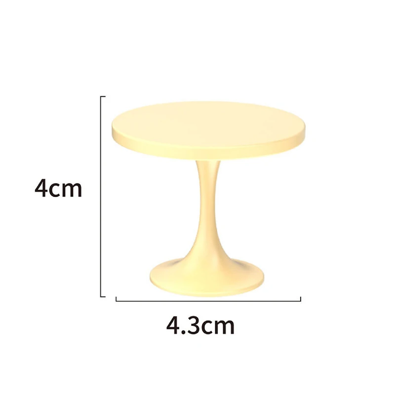 Poppenhuis Diy Mini Ronde Tafel Microscène Model Slaapkamer Familie Speelgoed Pop Meisje Cadeau Poppenhuis Miniatuur Meubelaccessoires