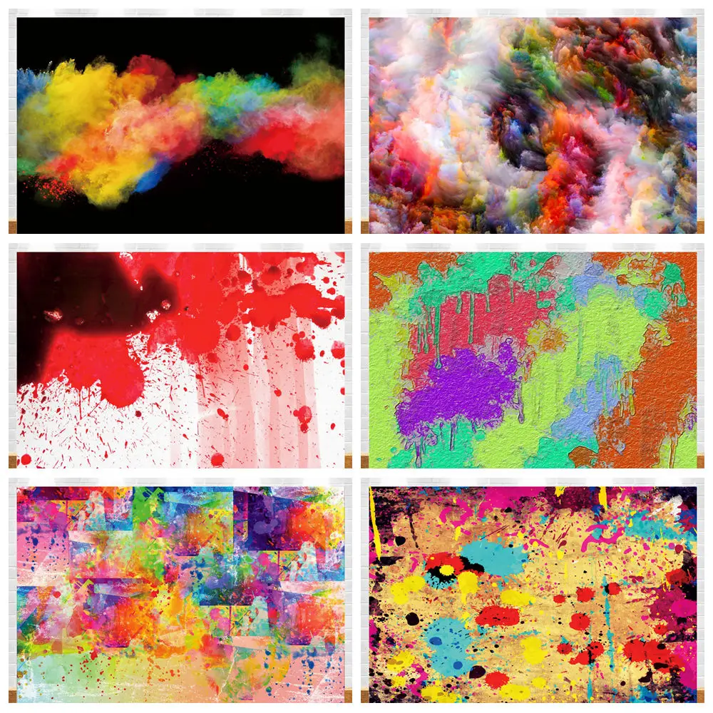 

Abstract Patterns Colorful Smog Art Painting Party Tapestry Photography Backdrops Photographic Backgrounds For Photo Studio Prop