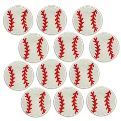 Baseball Circle Iron on Patches, Ball Iron on Appliques, Rugby Patches, Soft Ball, Embroidery Appliques, 12Pcs