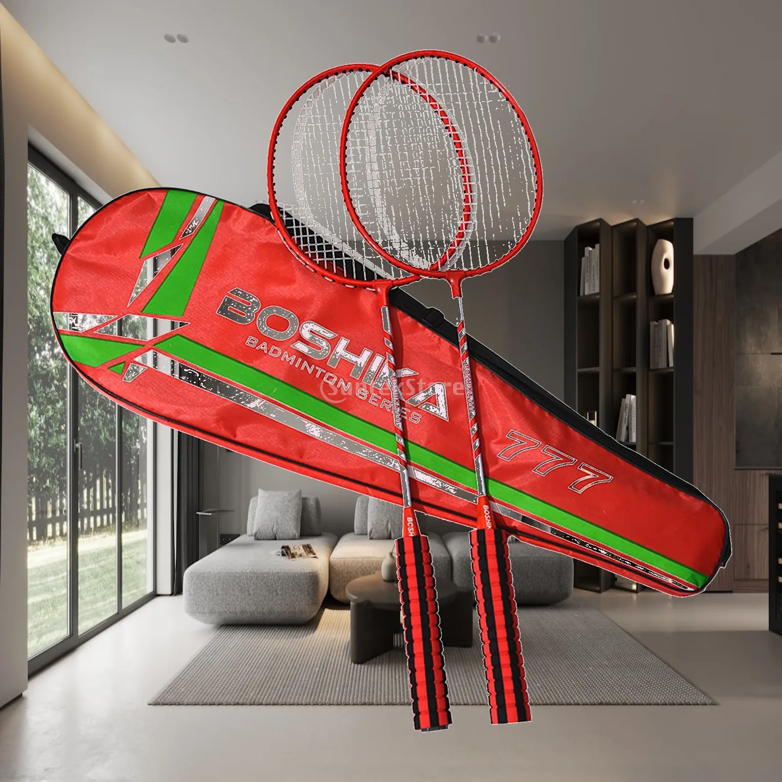 2Pcs Badminton Rackets with Carry Bag Badminton Equipment Portable Badminton Racquet Set for Beach Indoor Outdoor Lawn Playing