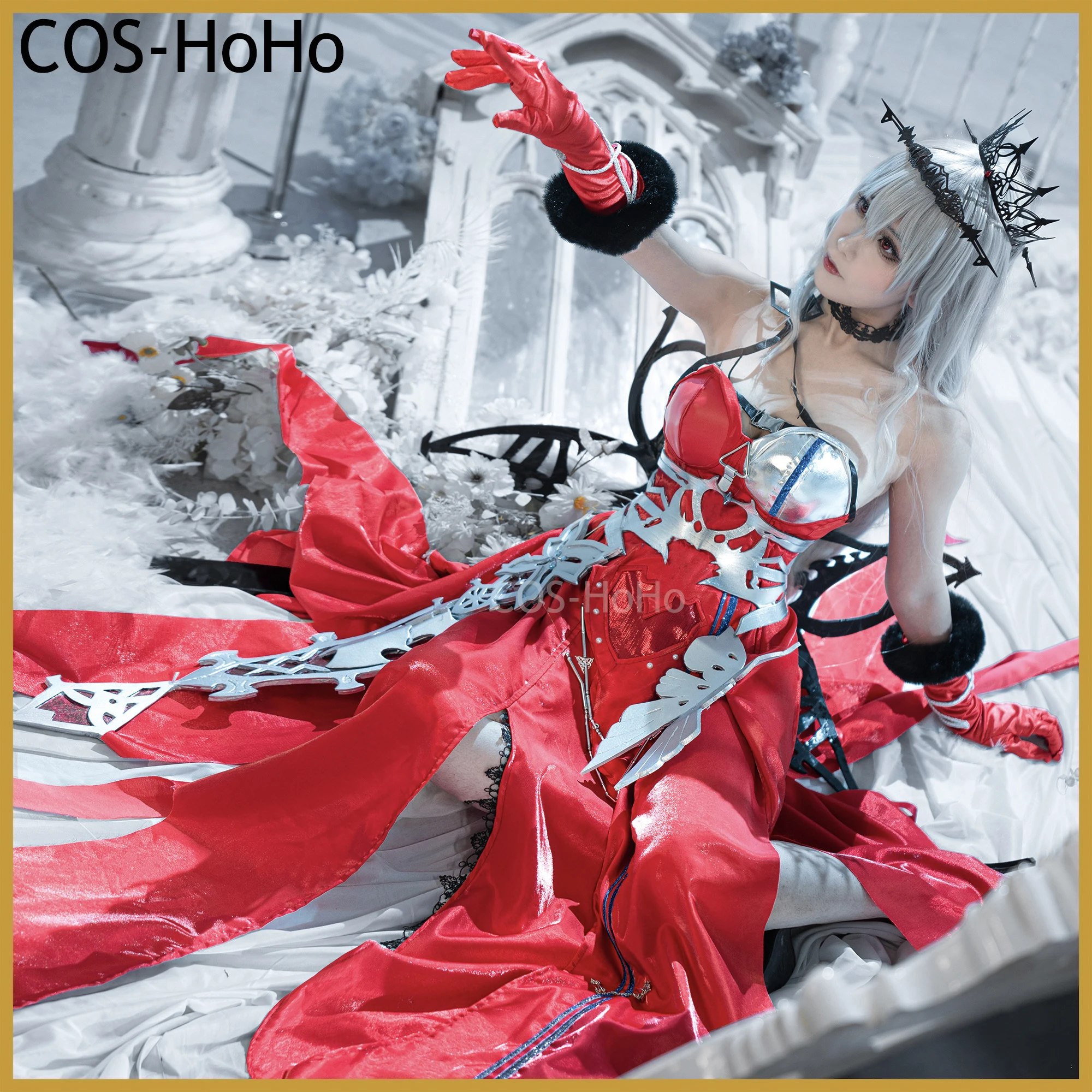 COS-HoHo Arknights Skadi The Corrupting Heart Red Countess Game Suit Cosplay Costume Halloween Party Role Play Outfit S-3XL