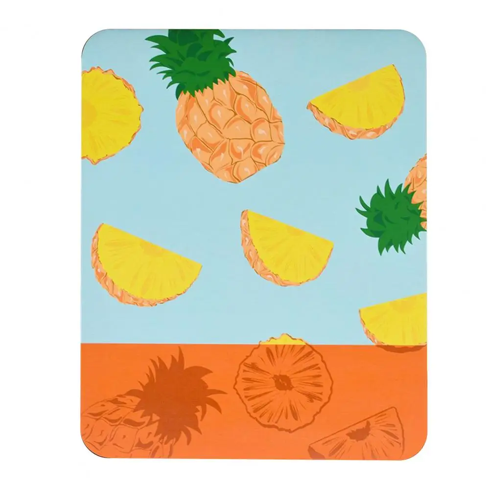 Computer Mousemat  Washable Single Side Printed Scratch-resistant  Peach Pineapple Printed Computer Mouse Mat for Home