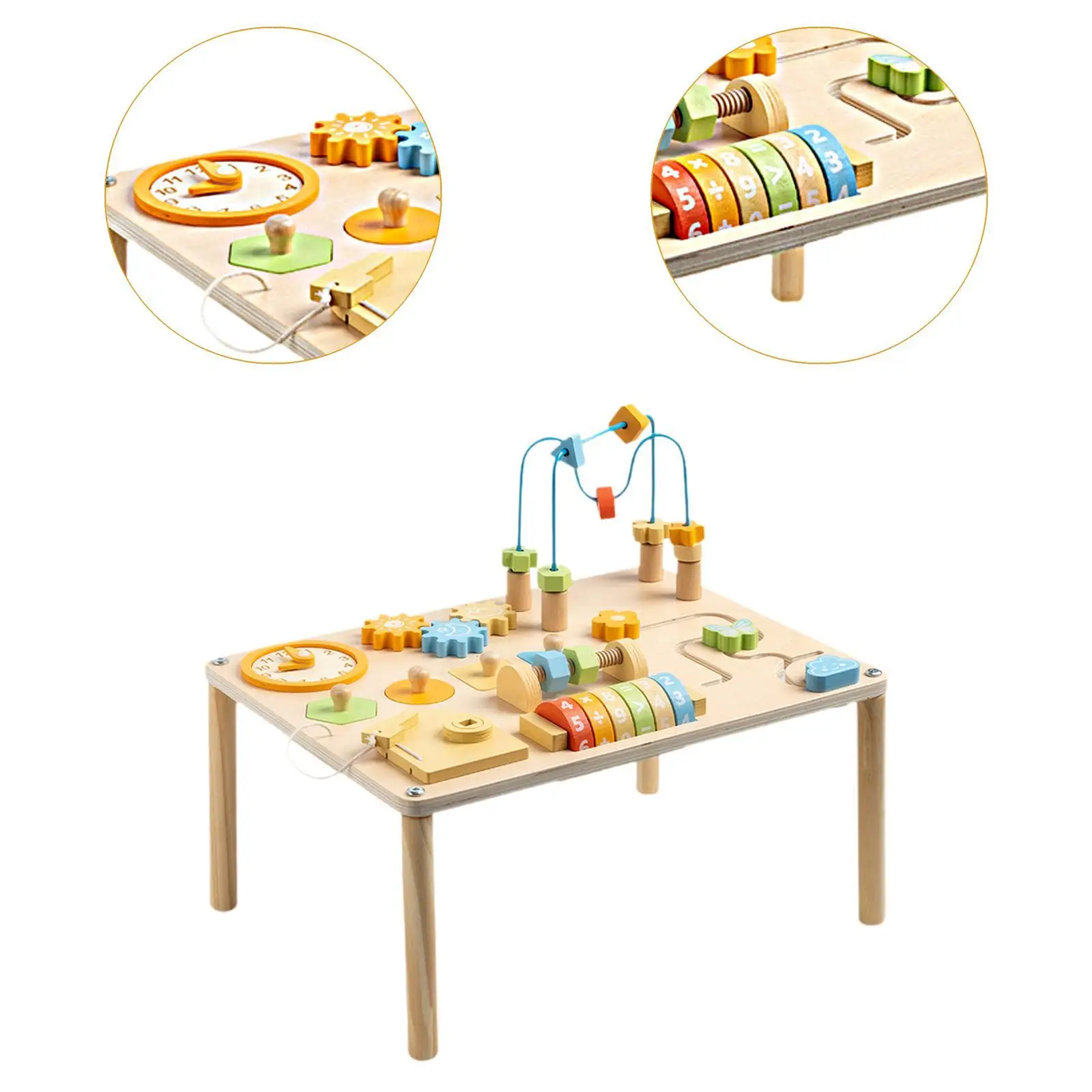 Activity Table Recognition Educational Gears Blocks Desk Play Table Shape Sorter for 1 2 3 4 Year Old Children Kids Baby Infant - view 5