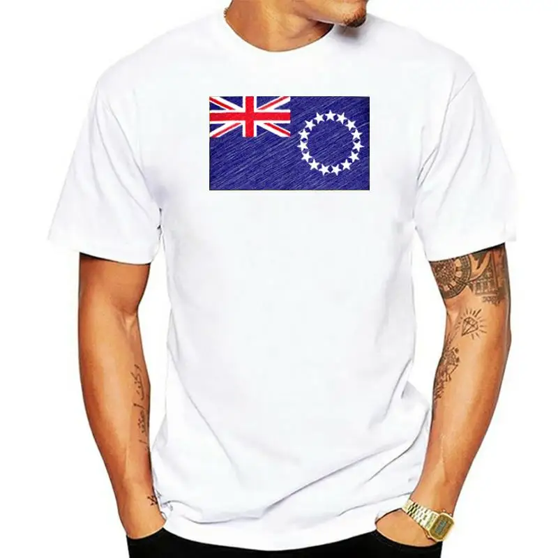 Fashion New Cook Islands Scribble Flag Mens T-Shirt Tee Top Giftfootball Shirt Custom Graphic Tees Tee Shirt