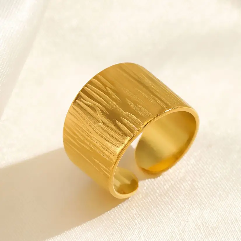 Anillos de acero inoxidable 316L para mujer, anillo de Color dorado para mujer, accesorios de joyería de lujo para hombre, venta al por mayor, envío