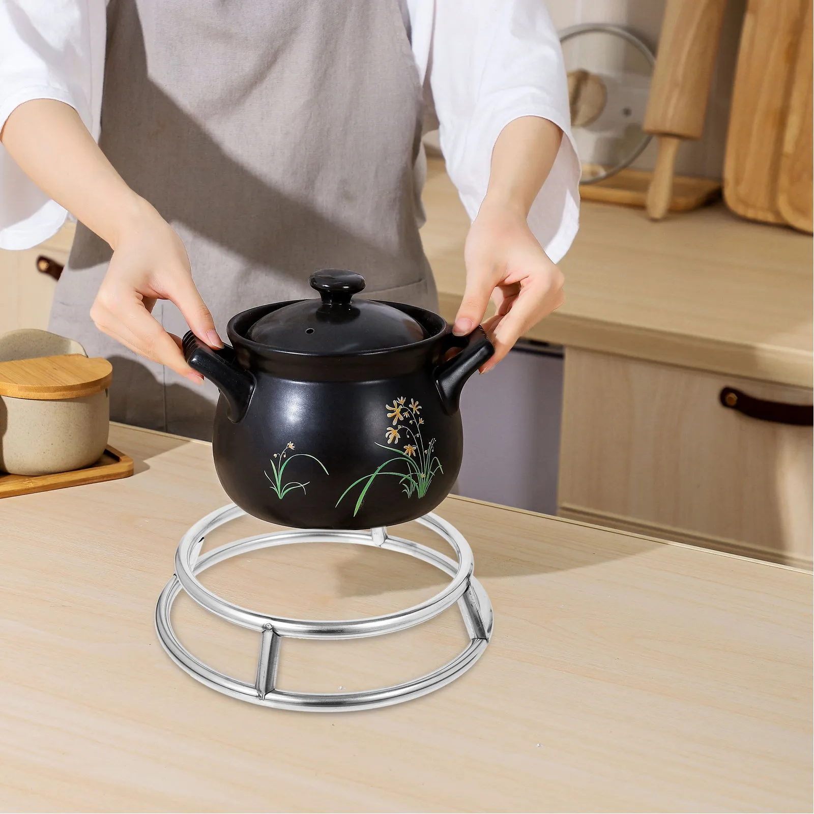 Stainless Steel Pot Rack Stable Support Heat Resistant Stove Stand Multi Function Pan Holder Camping Outdoor Pot Stand Kitchen