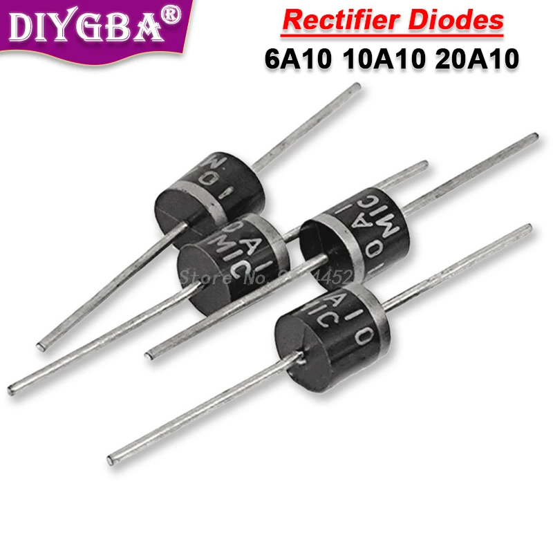 50PCS 10A10 6A10 20A10 R-6 DIP 6A 10A 20A 1000V Electrical Axial Rectifier Diode