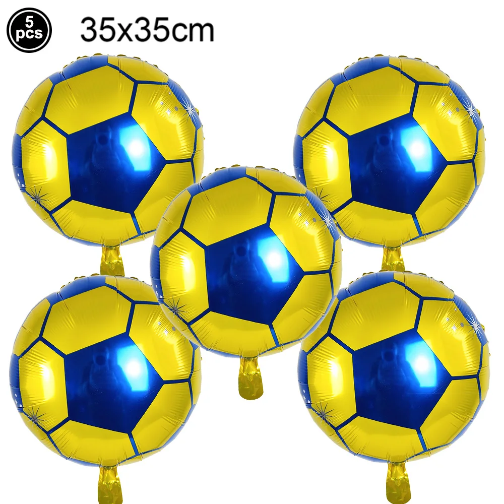 5Pcs Soccer Aluminum Foil Balloon Trophy Balloons Kids Football Theme Birthday Party Baby Shower Football Club Decor Supplies view 2