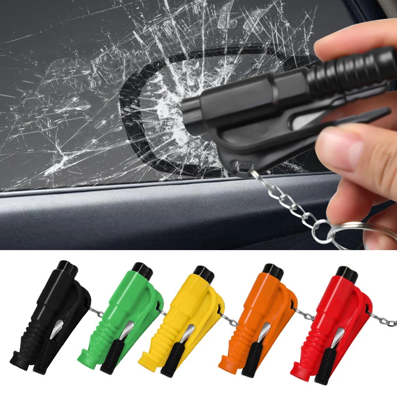 

Mini Safety Hammer Keychain Whistle Escape Car Life-saving Escape Hammer Window Broken Emergency Glass Breaker