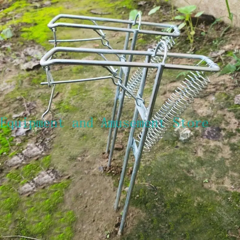 

Y1UC Double Spring Fishing Rod Holder Stainless Steel Fishing Rod Holder Fishing Rod Stand Ground Support Ground Rod Holder