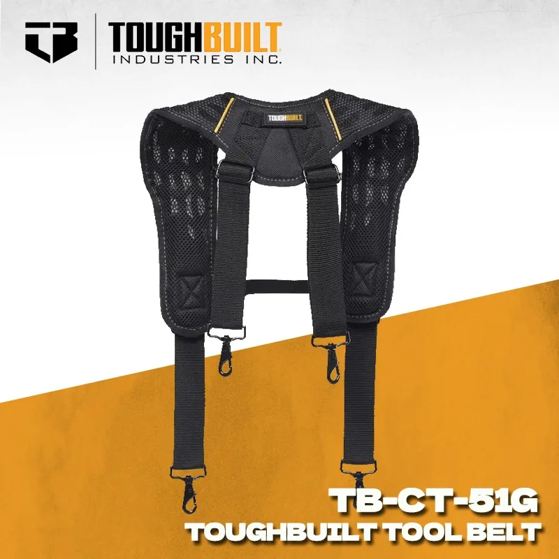 TOUGHBUILT TB-CT-51G Outdoor Tool Belt Comfortable Durable Duty Belt  Foam Shoulder Padder Suspenders for Work Belt Toughbuilt
