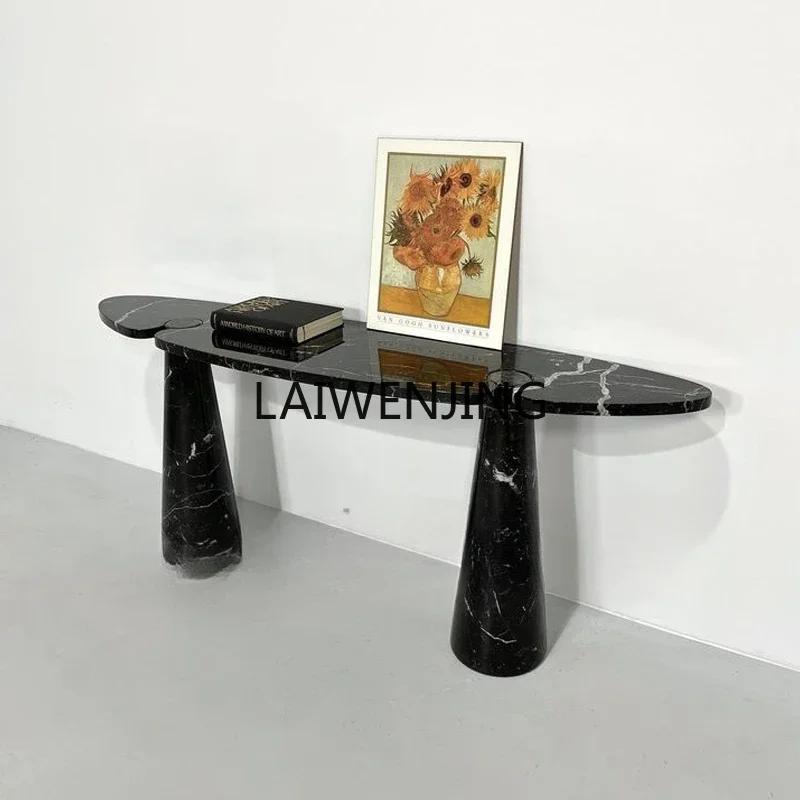 

HLZ minimalist natural marble entrance table villa hotel home against the wall art display table