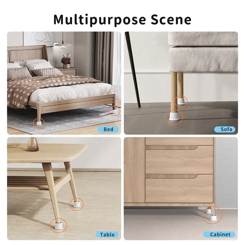 A68P-Anti Vibration Pads Home Furniture Feet Mat Universal Bumper Self-Adhesive Slipstop Silent Skid Raiser Mat 4Pc