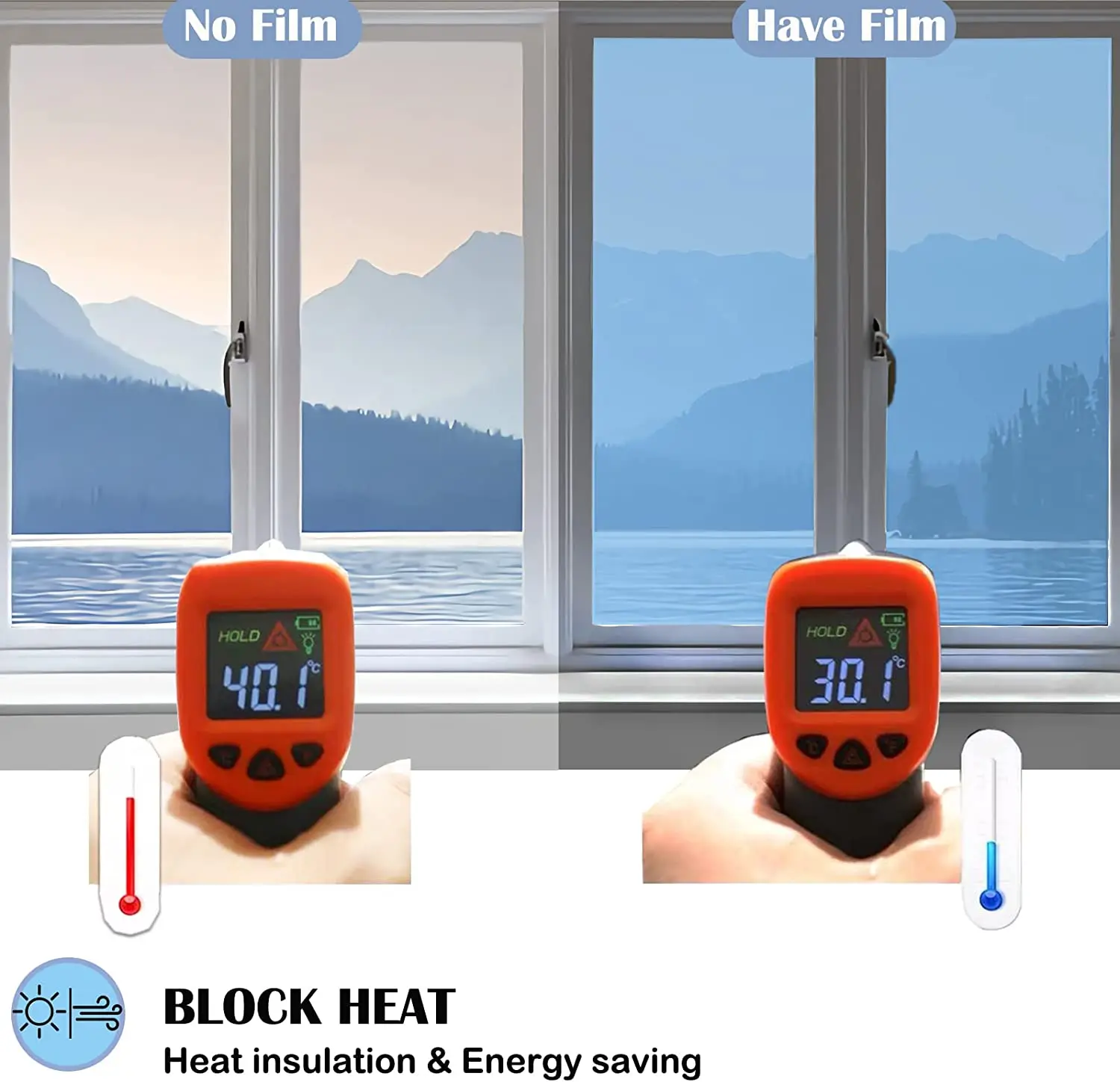 Window Privacy Film,One Way Mirror Film Daytime Anti UV Sun Blocking Heat Control Reflective Glass Tint Sticker for Home Office