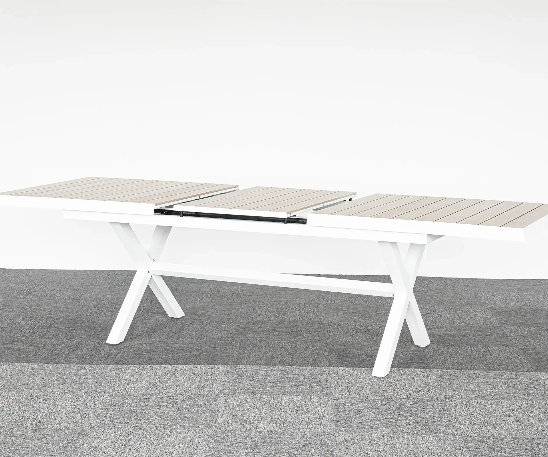 طاولة طعام خارجية رخيصة وناعمة وكراسي قابلة للسحب لحديقة الفناء وطاولة طعام وكراسي مجموعة من 9 مبيعات خارجية ساخنة #2