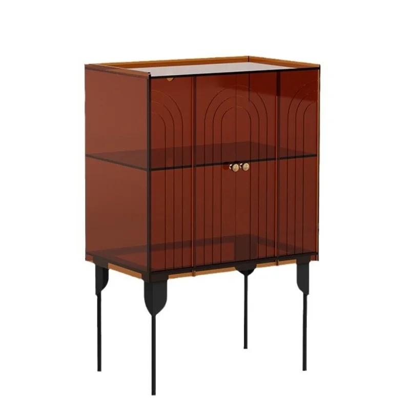 

Nordic entrance cabinet light luxury acrylic dining side cabinet modern simple storage bucket cabinet glass living room sofa