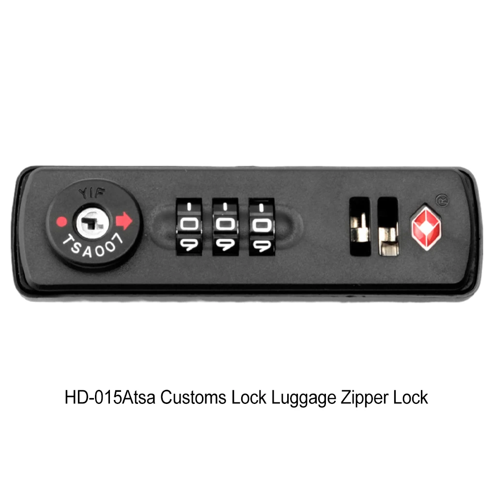 Black Compact And Lightweight TSA Customs Lock Luggage Travel Security Wide Application As Shown