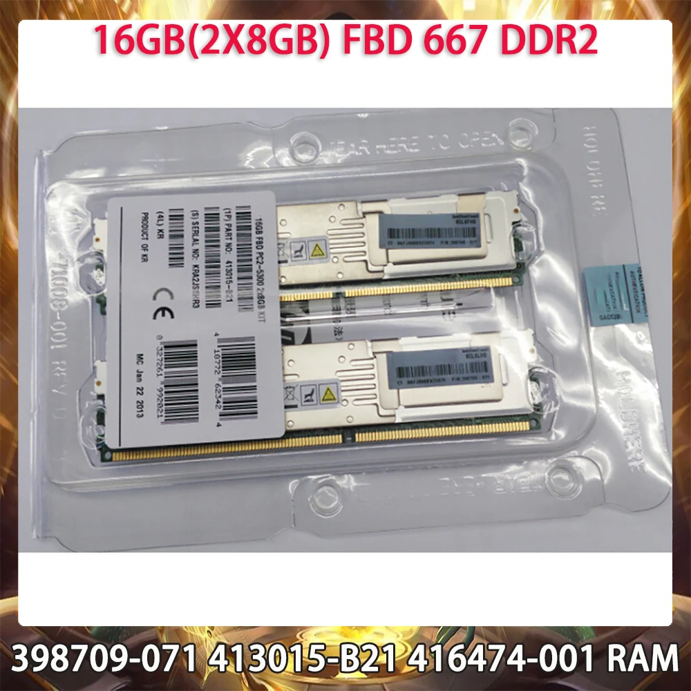 

For HP 16GB(2X8GB) FBD 667 DDR2 16G 398709-071 413015-B21 416474-001 PC Server Memory