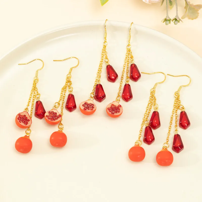 Ein paar Granatapfel frucht ohrring