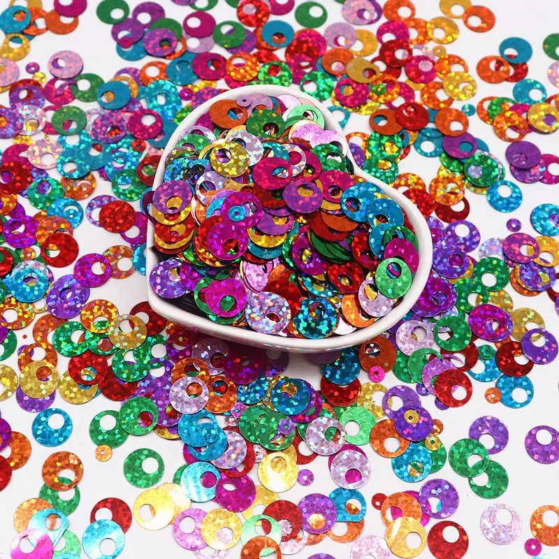 Large Silver Sequins 10mm 20mm 30mm Big Hole Flat Round Loose Sequins Diy Jewelry Sewing Wedding Craft Garment Accessories