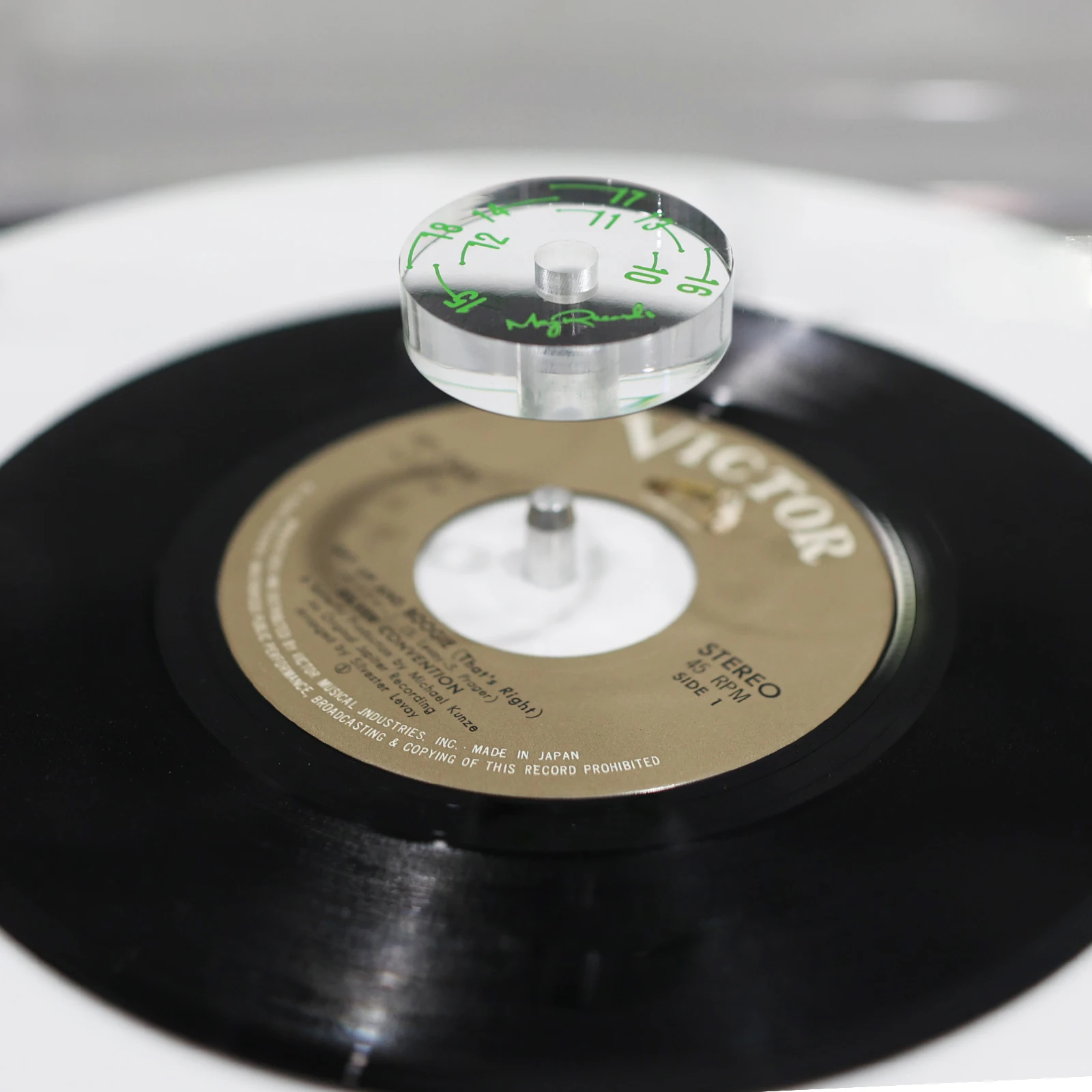 محول القرص الدوار لسجل EP ، مركز القرص الدوار ، 45 دورة في الدقيقة ، أكريليك شفاف ، قابل للتعديل ، عرض ساخن ، 7in