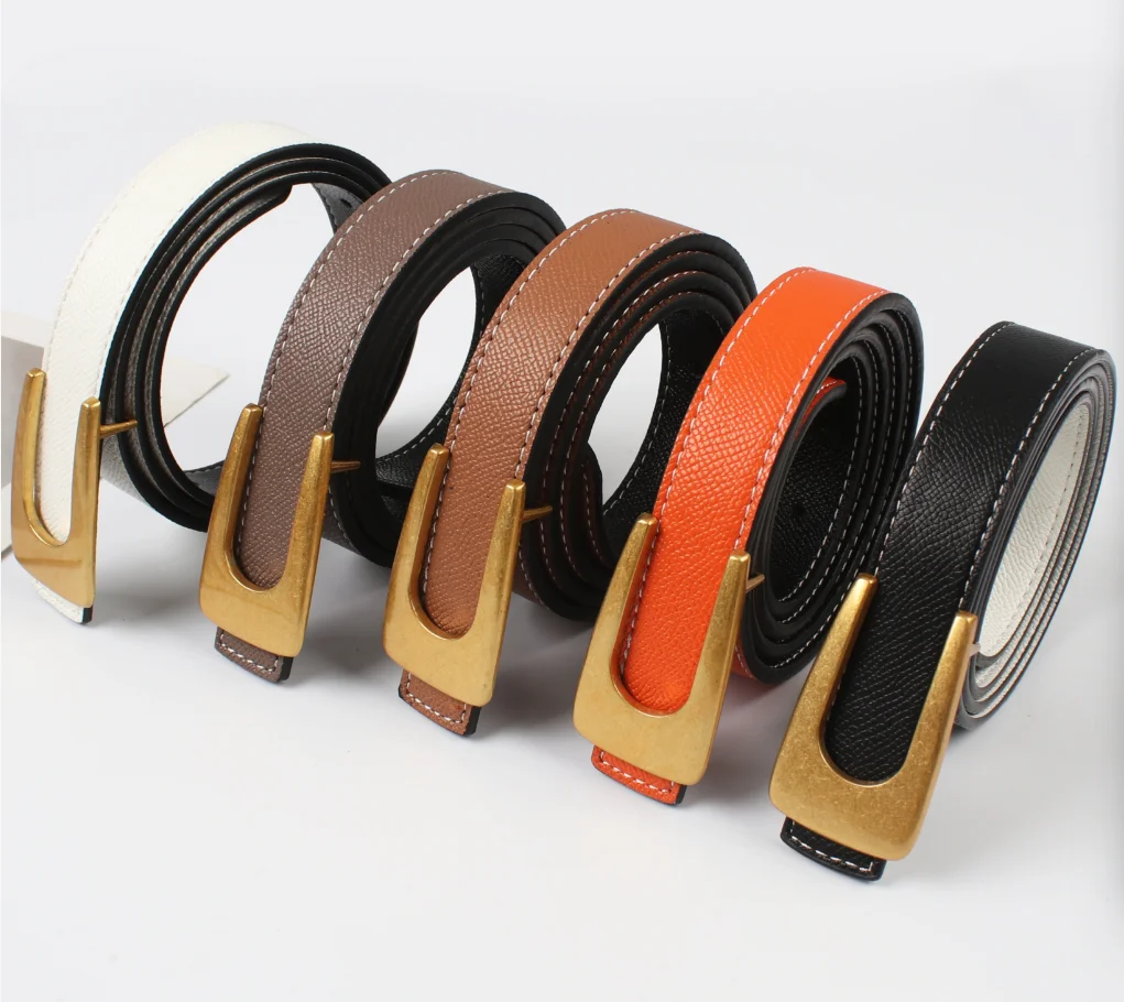 Women's reversible belt, simple and stylish versatile denim belt, trendy student style, women's belt