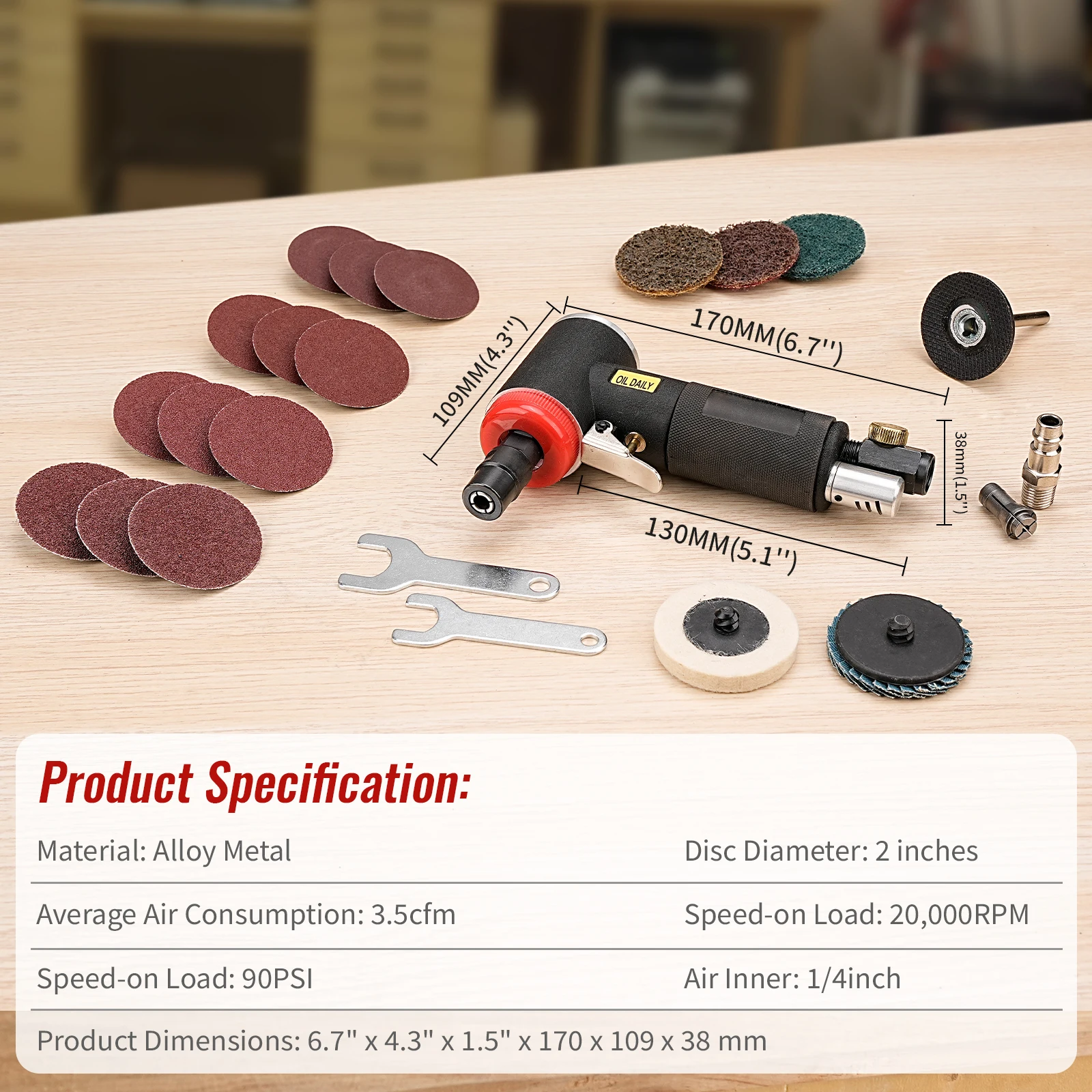 24Pcs Air Angle Die Grinder mini Polishing Machine 90 Degree Angle Grinder Grinding Tool for Metal Glass Wood Polishing Kit