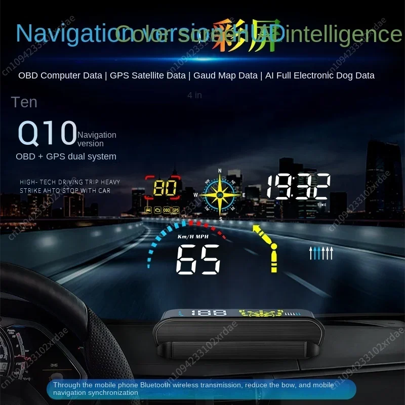 NewUniversal Smart Gauge Arrival Q10 HUD+GPS NavigationDigital Speedometer Car Head Up Display Diagnostic Tool Car Hud