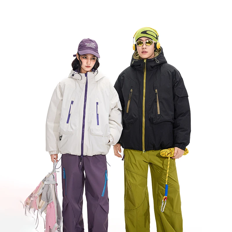 

Зимнее уличное пальто-карго, мужская японская уличная одежда с несколькими карманами, свободная повседневная парка с капюшоном и хлопковой подкладкой, женское теплое пальто