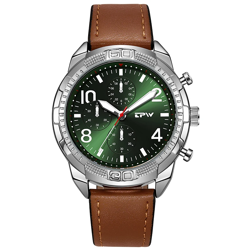 TPW Field Watch For Men Leather Strap Japan Movement Non Chronograph