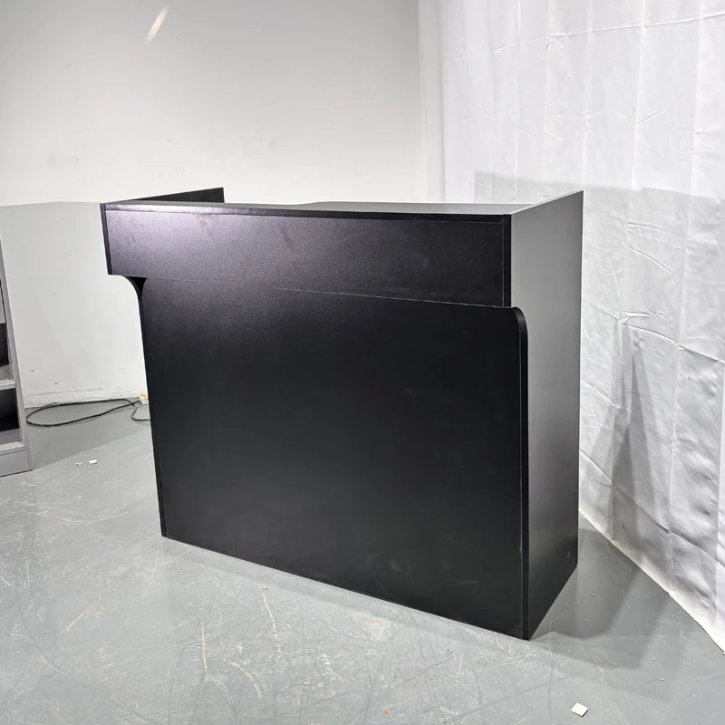 Wholesale MDF Cashier Counter Custom Retail Checkout Desk with Wood Shelf & Glass Display