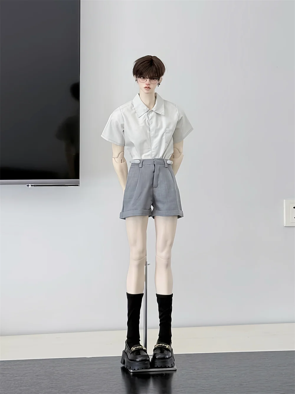 マルチカラーシャツ ID75 4点セット ベビーセット カラフルショーツ 多用途ベーシック スポット在庫 BJDドール Tシャツ おもちゃ ドールアクセサリー