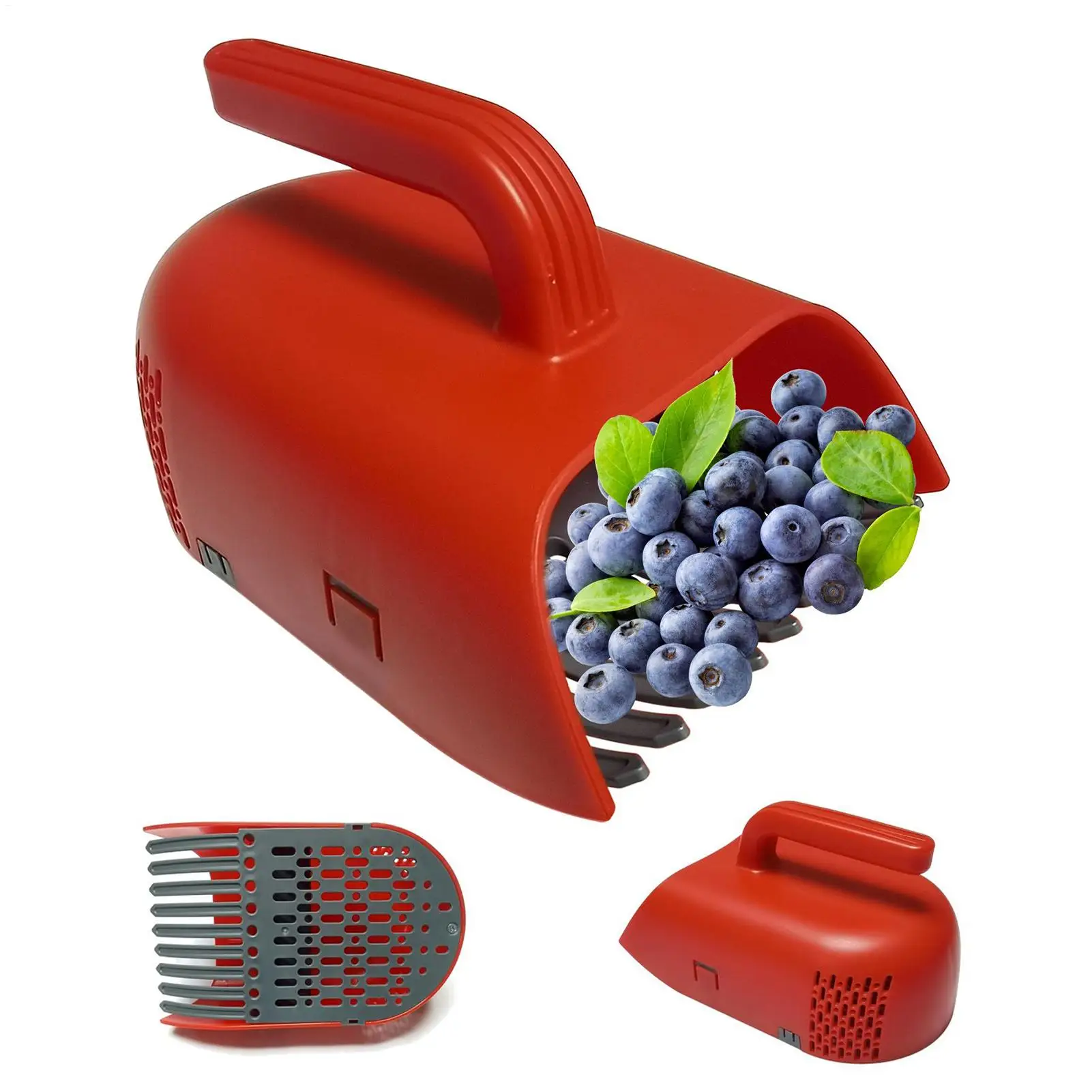 Recogedor de bayas portátil, rastrillo ergonómico para recoger bayas, herramienta de recogida con mango de plástico, cosechadora de colección de arándanos con mango ergonómico