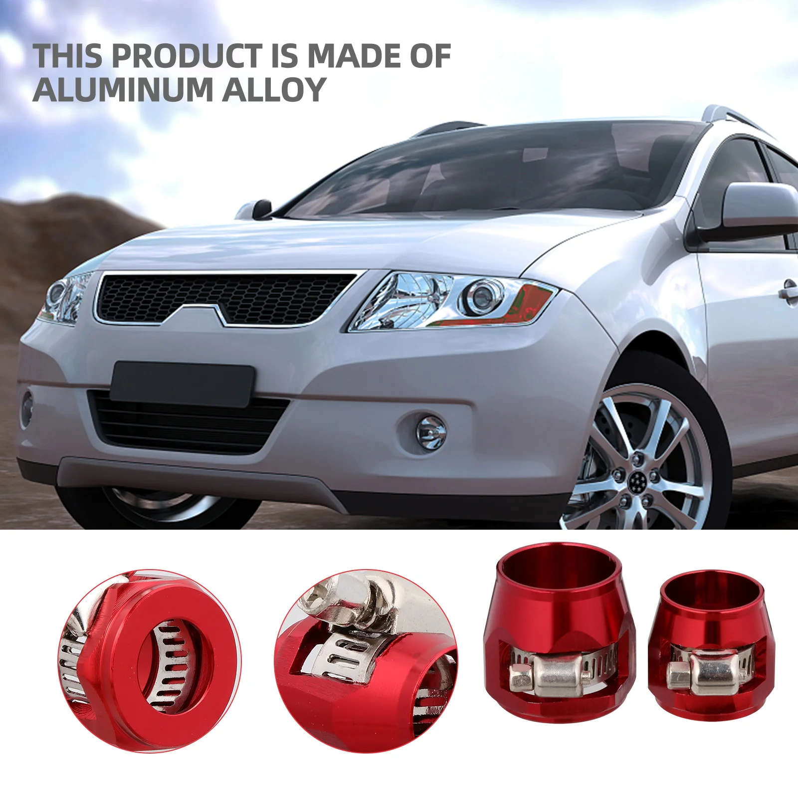 

2Pcs Auto Fuel Hose Clamp Aluminum Alloy Sealing Anti-Leak Tube Clip Repair Clamp for Car Oil Water Line Car Accessories