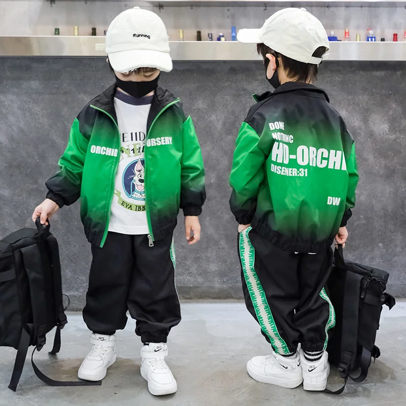 

Boys Sweatshirts +Pants Kids Suits Tracksuit 2PCS/Set 2023 Zipper Spring Autumn Cotton Outfits Sport Teenagers Children Clothing