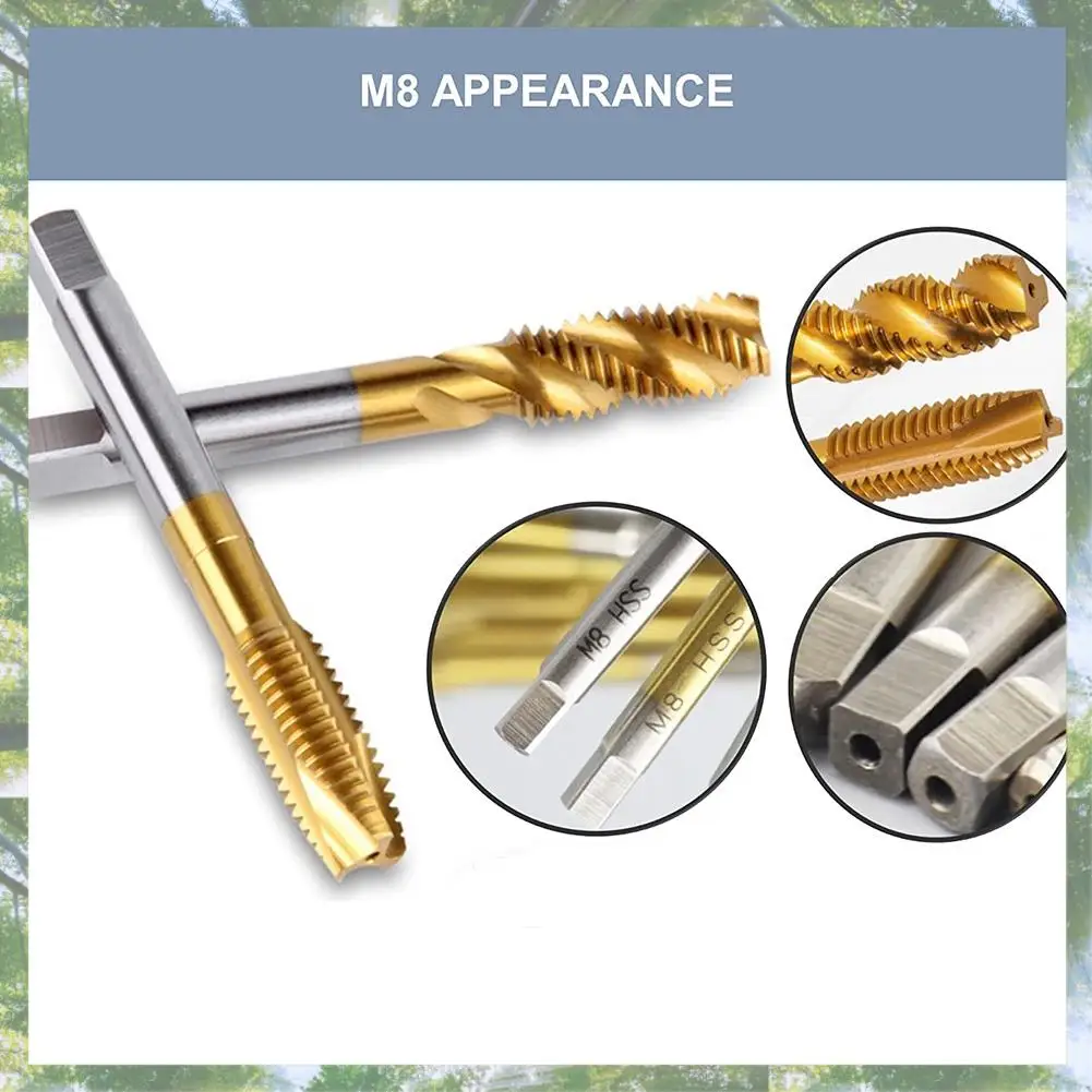 

Premium-10Pcs Machine Screw Tap Set, Spiral Flute Drill Taps Metric M3-M8 And Spiral Pointed Taps M3-M8 Thread Tapping Tool