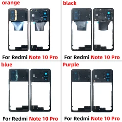 Middle Frame Bezel Faceplate para Xiaomi Redmi Note 10 Pro, Botão Lateral, Peças de Reparo, Novo