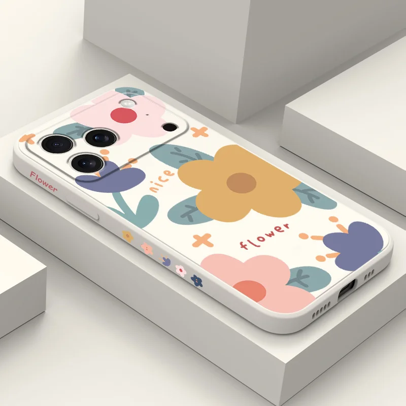 

Soft Flowers Phone Case For iPhone 17 16 16e 15 14 13 Plus Pro Max Mini Silicone Cover