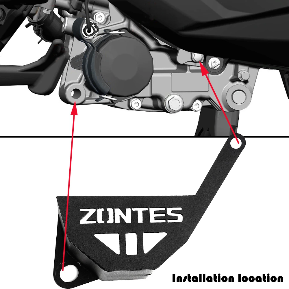 ل ZONTES 368G 368K 368E 368D 368M 2024 2025 2026 دراجة نارية فلتر زيت المحرك الكربون الصلب الغطاء الواقي 368G اكسسوارات