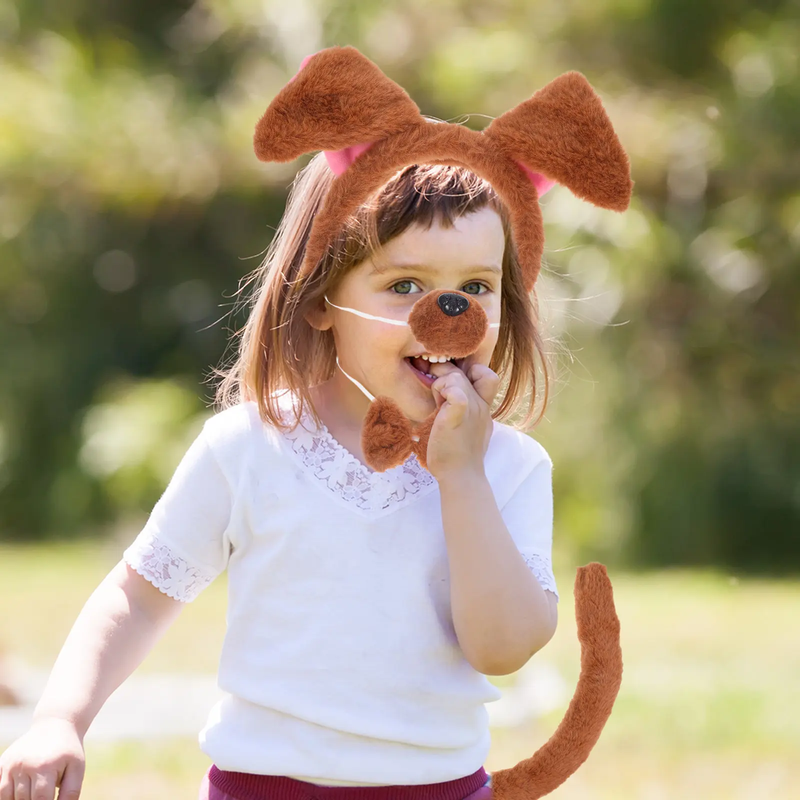 ชุดที่คาดผมหูสุนัข 4 ชิ้น อุปกรณ์เสริมผมรูปสัตว์น่ารักสำหรับสาวๆ ผู้หญิง ของชำร่วยงานปาร์ตี้ ชุดแฟนซีเทศกาล ที่คาดผมตกแต่ง