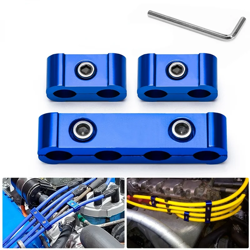 1 set Car Spark Plug Electrical Wire Clamp Separator Line Ignition Cable Clip aluminium alloy Universal Auto Decoration