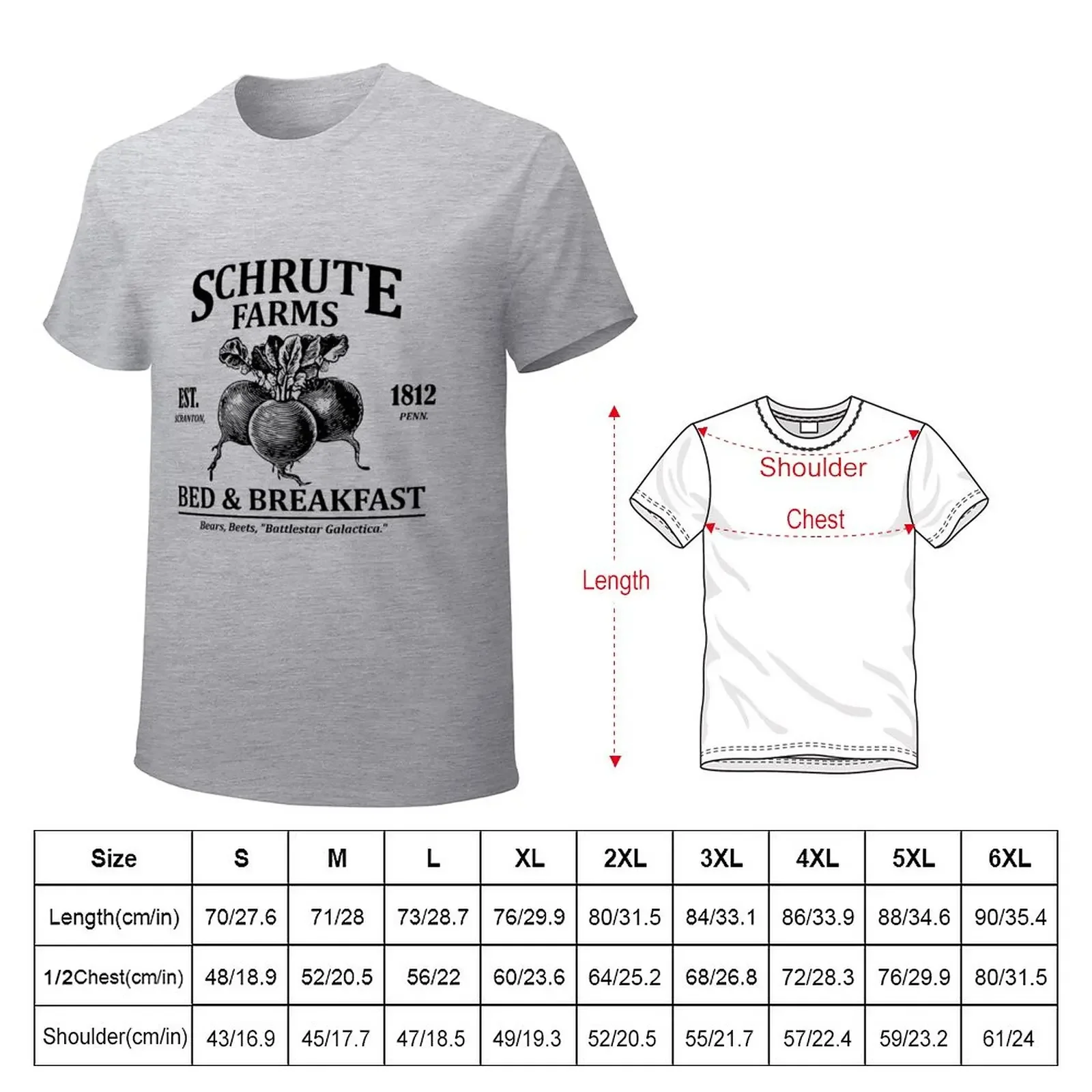 SCHRUTE FARMS - Dunder Mifflin T-Shirt summer tops Blouse hippie clothes t shirt for men