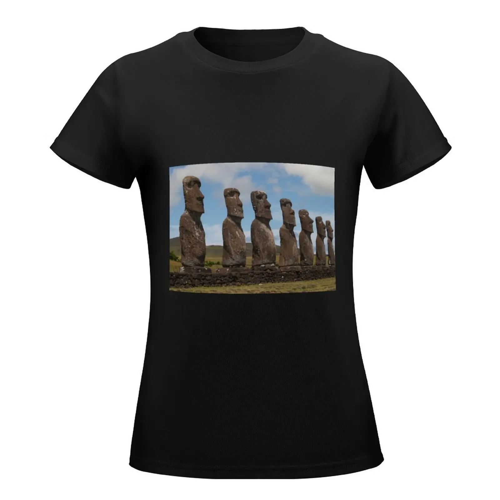 Mysterious Easter Island T-Shirt aesthetic clothes vintage clothes cute clothes summer tops graphic t-shirts for Women