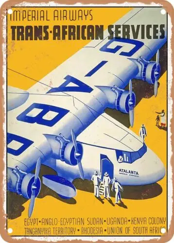 METAL SIGN - 1932 Imperial Airways Trans African Services 2 Vintage Ad sign