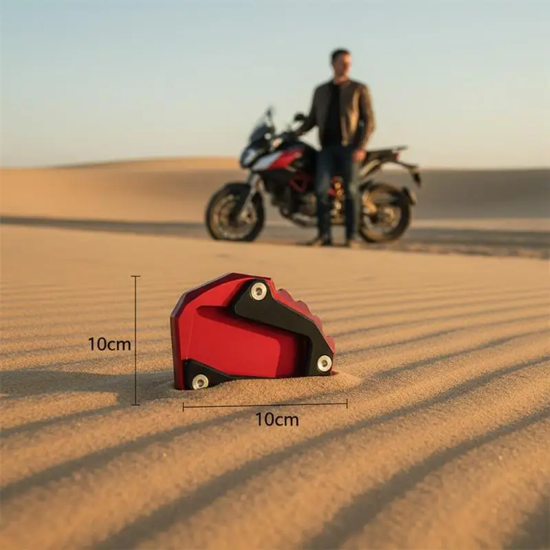 

【L】Motorcycle Kickstand Side Stand Pad Extension Plate Valve Cap Prevents Bike Tipping On Uneven City and Rural Surfaces