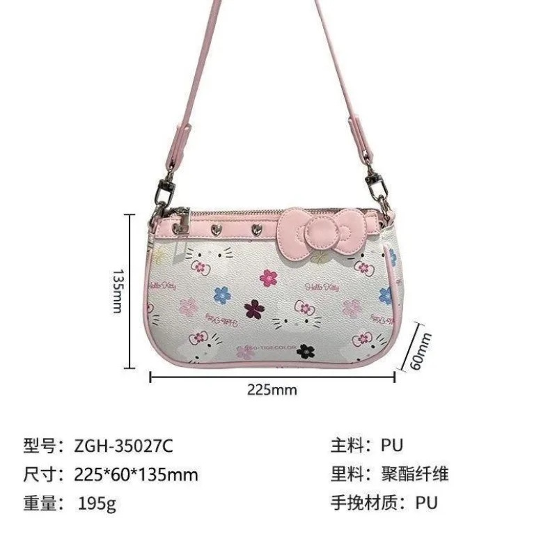 Hello Kitty sac à bandoulière Kawaii Anime haute beauté grande capacité imprimé femmes sous les bras sac à main dessin animé mignon fille cadeau en gros